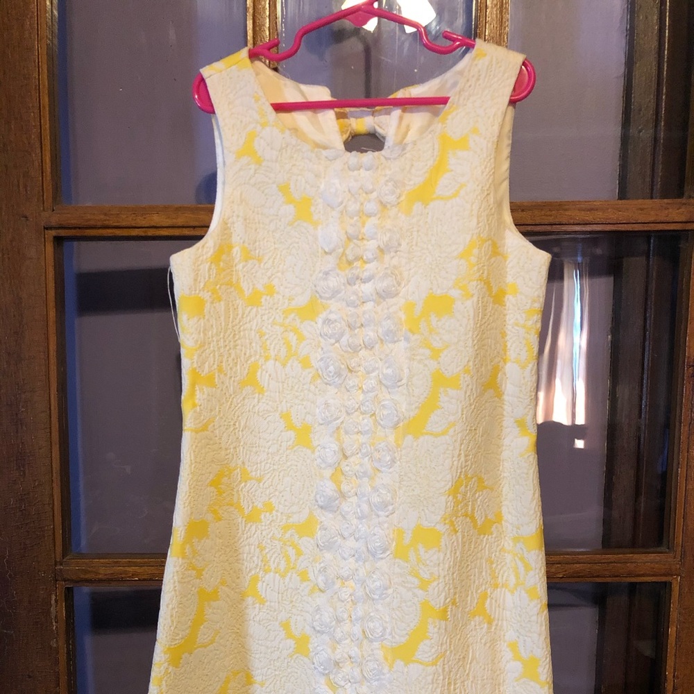 Girls Dress Yellow Bonnie Jean 8 Ladder Back Bows